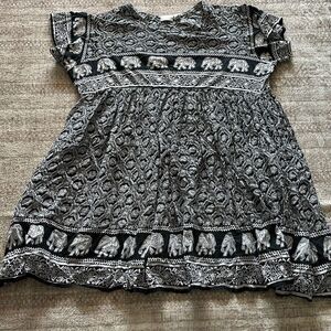 Anna Maxwell Size 4X 30/32 black & white elephant print dress
